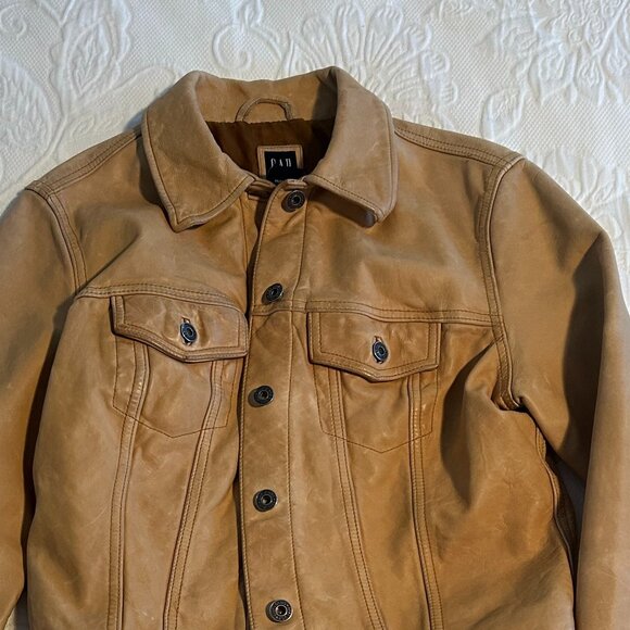 Gap Vintage Classic Leather Jacket (Size M) - Picture 9 of 10